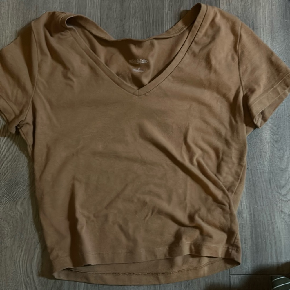 Wild Fable Orange Cropped T Shirt V Neck